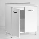 Base cucina 80x50x85H cm due ante bianco frassinato