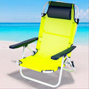 Spiaggina Sedia Sdraio Prendisole Pieghevole con Cuscino in Textilene Verde Neon      