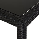 Set Salotto da Giardino in Rattan Sintetico Tavolo 2 Poltrone 2 Poff Nero 