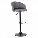 Set 2 Sgabelli 51x44x60/80 cm in Similpelle Base Nera Grigio