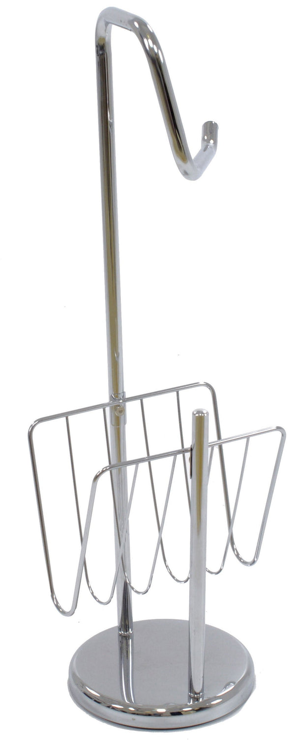 Piantana Porta Rotolo con Portariviste in Metallo Cromato online