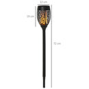 Set 4 Faretti Solari da Giardino Ø12x72 cm in Plastica Nero   