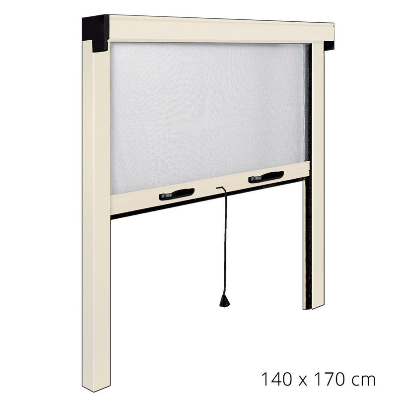 Zanzariera Avvolgibile Avorio per Porta e Finestra a Molla 140X170Cm