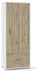 Armadio 2 Ante 2 Cassetti 71x182x41 cm Ossido Bianco/Rovere Naturale