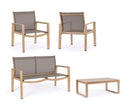Set Tavolo e 3 Sedie da Giardino in Alluminio Kallen Naturale