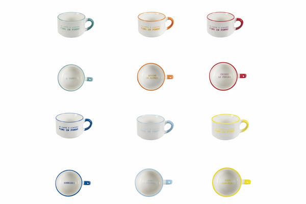 Set 12 Tazzine da Caffè 90 ml in Porcellana Villa d'Este Home Tivoli Caffeomanzia Every Day Mood sconto