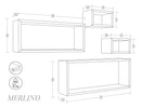 Set 3 Mensole Cubo da Parete Quadrato e Rettangolare in Fibra di Legno Merlino Rovere Tabacco