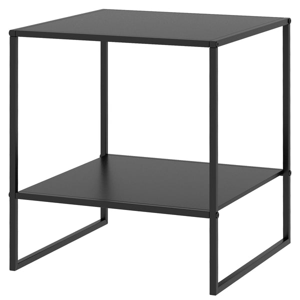 Tavolino da Caffè 2 Ripiani 40x40x45 cm in Acciaio Nero online
