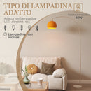 Lampada da Terra ad Arco 26x90x180 cm con Interruttore a Pedale e Base in Marmo Bianco e Arancione  