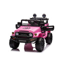 Macchina Elettrica per Bambini Fuoristrada Toyota Fj Cruiser 12V Telecomando Ruote in Gomma e Sedile in Pelle Rosa