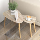 Set 2 Tavolini da Salotto Impilabili Stile Nordico 59,5x39,5x45 cm con Gambe in Legno e Piano in MDF Color Legno      