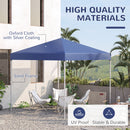 Gazebo Pieghevole da Giardino 2,45x2,45x2,45m in Acciaio e Tessuto Oxford Blu