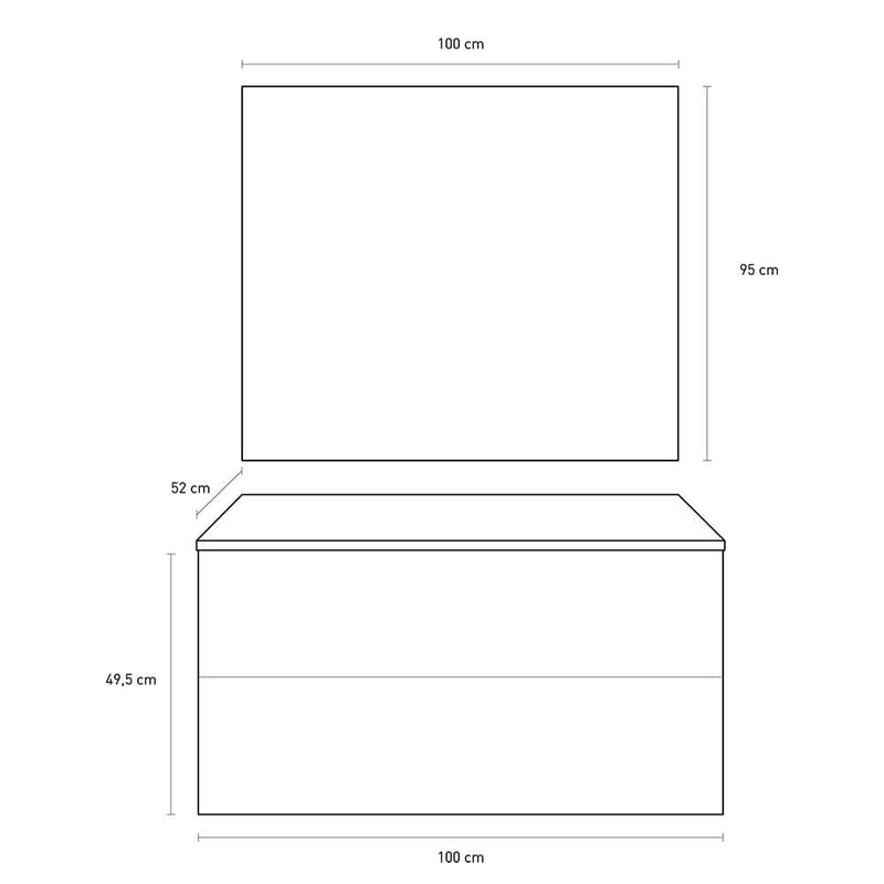 Mobile da Bagno sospeso Samoa 10 Laccato Bianco TFT