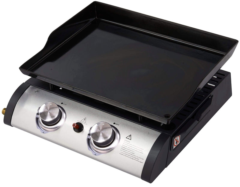Piastra di Cottura a Gas GPL Portatile 2 Fuochi Qlima FPG102 Nera