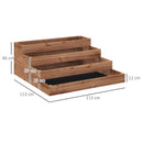 Letto per Orto Rialzato a 4 Livelli 113x113x46 cm con Fondo Aperto in Legno di Abete   