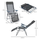 Set 2 Sdraio da Giardino Pieghevoli 63x81x108 cm con Poggiapiedi Grigio