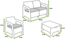 Set da Giardino Divano 2 Poltrone e Tavolino in Resina Keter Corfu Lounge Bianco