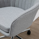 Sedia da Ufficio Operativa 61x59x86-96 cm in Tessuto Grigio Chiaro