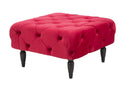 Puff Brigitte Bordeaux 74x74x43 cm Poliestere e MDF e Spugna Bordeaux