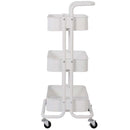 Carrello Trolley Cucina in Metallo 3 Ripiani 43x36x85 4 Ruote Salvaspazio Bianco