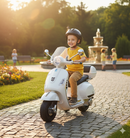 Piaggio Vespa GTS Elettrica 12V con Bauletto per Bambini Bianca