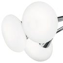 Plafoniera Metallo Cromato paralumi Sferici Vetro Opale Lampada Led 2,5 watt Luce Calda
