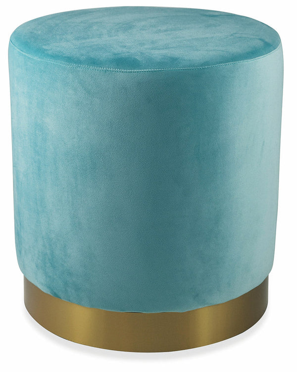 Pouf Poggiapiedi Ø46x48 cm in Velluto Soriani Verde Tiffany acquista