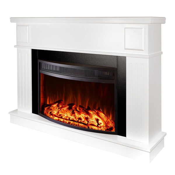 online Camino Elettrico da Pavimento 95x145x30 cm Effetto Fiamma 1850W Marina xl & Elbrus Bianco/nero