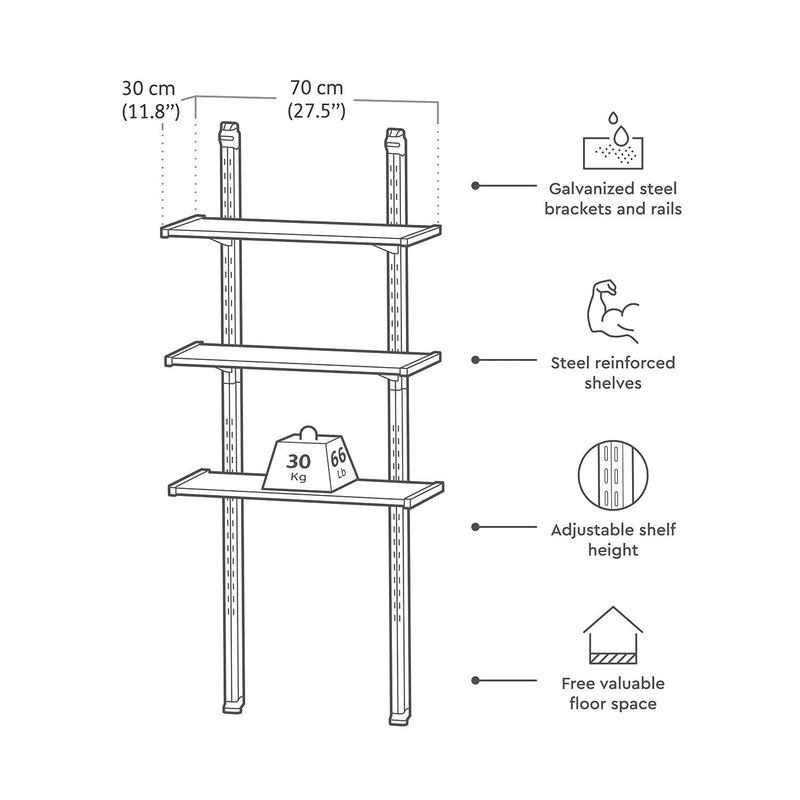 GOI Scaffale Per 2 Cassette Con Ripiano, In Metallo, Per Risparmiare Spazio, Per Casse Di Birra In Garage, Cucina, Camera Da Letto E Cantina - 3