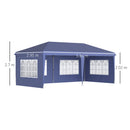 Gazebo da Giardino  Regolabile in Altezza con Pareti Removibili 6x3m in Acciaio e Poliestere Blu