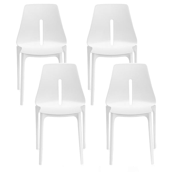 Set 4 Sedie Impilabili 85x50x51 cm in Polipropilene e Fibra di Vetro Lisbona Bianco sconto