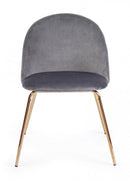 Set 4 Sedie 49x55x77h cm Tanya Velluto Grigio Scuro 