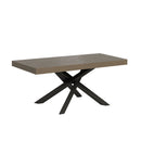 Tavolo Allungabile 140-244x90x77 cm Volantis Premium Tortora Telaio Antracite 