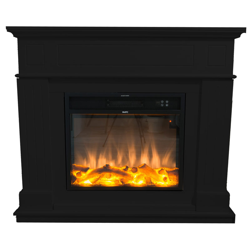 Camino Elettrico da Pavimento 110x95x25 cm Effetto Fiamma 1500W Sined Pienza Nero