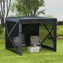 Gazebo da Giardino  Pieghevole con Tende e Zanzariere 2x2,5m e Borsa di Trasporto Nero