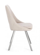 Set 2 Sedie 45x49,5x85 cm Kashar in Tessuto Beige