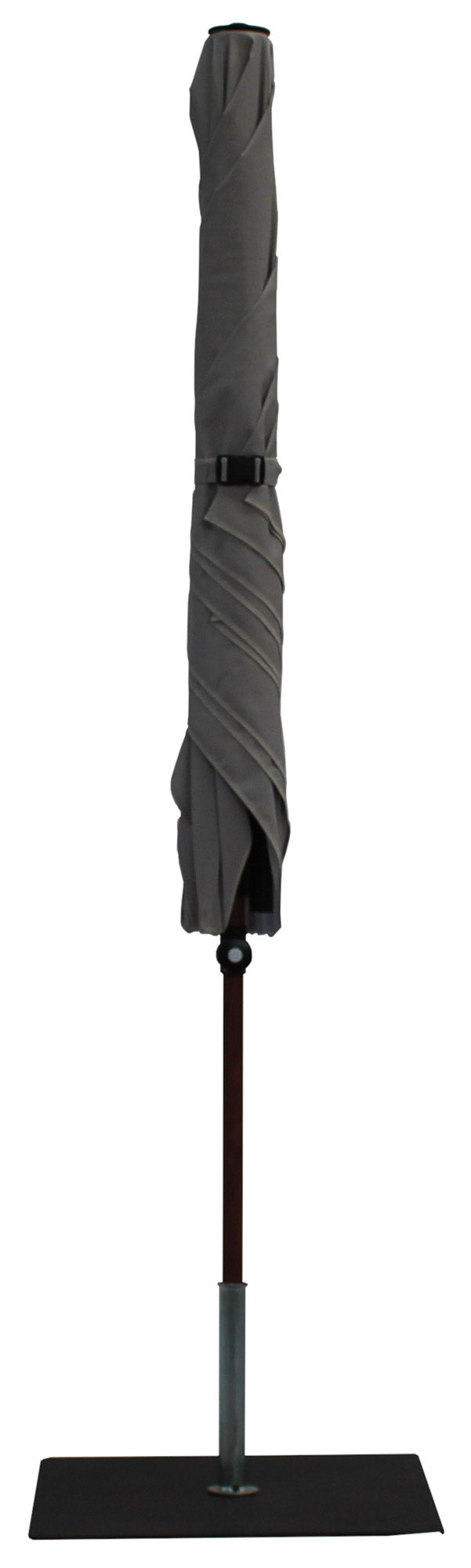 Ombrellone da Giardino 2x2 m Palo Ø38 mm in Alluminio Effetto Legno Tessuto Olefin Trend Wood Grigio