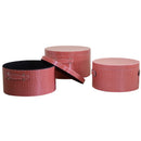 Set 3 Scatole in Similpelle rosso tondo