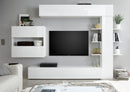 Parete Attrezzata Mobili Soggiorno Mobile TV Libreria 2 Pensili TFT Akira 1 Bianco Lucido