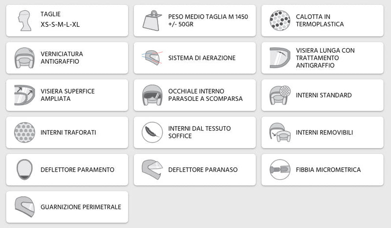 Casco Integrale per Scooter Visiera Lunga CGM Lunar 315A Bianco Varie Misure