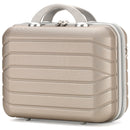 Set 4 Valigie Rigide Trolley Bagaglio con Beauty Case da Viaggio Easy Roll Champagne      