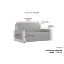 Copridivano con Copri Braccioli in Poliestere Bordeaux Varie Misure