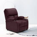 Poltrona Relax Reclinabile Manuale 100x76x94 cmin Microfibra Bordeaux