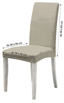 Set 2 Coprisedie con Schienale Elasticizzati in Poliestere Fashion Tortora