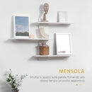 Mobile TV con Armadietto e Mensola a Muro  150x31,5x40 cm in Legno Bianco