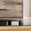 Credenza Buffet in stile Industriale 120x36.5x70 cm con Cassetto e 3 Armadietti in Legno Marrone    