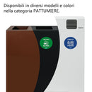 Pattumiera per Raccolta Differenziata 3 Scomparti 180 L 90x30x96 cm in Acciaio Verniciato Bianco
