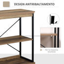 Scaffale 3 Ripiani 80x36x81,3 cm in Legno e Metallo Marrone