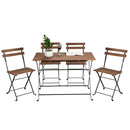 Set Tavolino e 2 Sedie Pieghevoli da Giardino Bistrot Nero