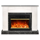 Camino Elettrico da Pavimento 85x110x27 cm Effetto Fiamma 1500W Madeira lux & Mars Ivory/dark gray